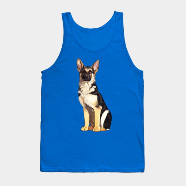 German Shepherd in Portrait Tank Top by PenguinCornerStore